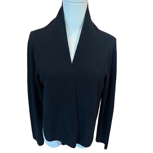 Eileen Fisher Open Cardigan Italian Yarn Wool Long Sleeve Lightweight Medium - Picture 1 of 15